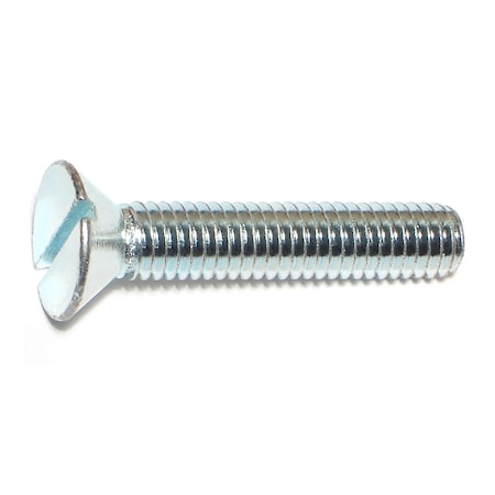 Midwest Fastener 3/18"-16 x 2 in Slotted Flat Machine Screw, Zinc Plated Steel, 8 PK 60145